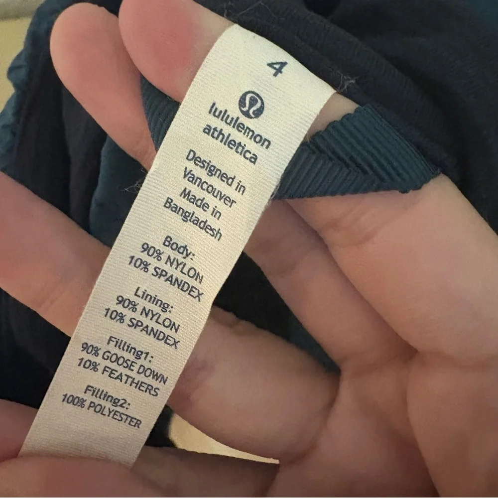 LULULEMON Fluffed Up Down Vest Size‎ 4 In Alberta Lake Teal
